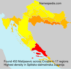 Surname Matijasevic in Croatia Surname Matijasevic in Croatia