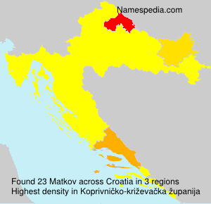 Surname Matkov in Croatia Surname Matkov in Croatia
