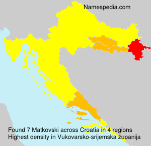 Surname Matkovski in Croatia