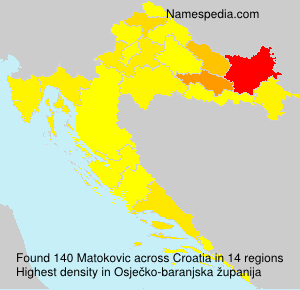 Surname Matokovic in Croatia Surname Matokovic in Croatia