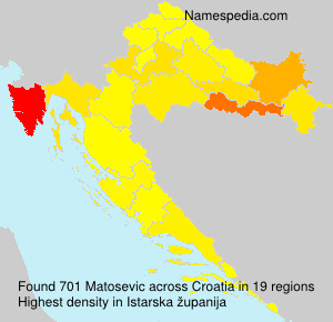 Surname Matosevic in Croatia Surname Matosevic in Croatia
