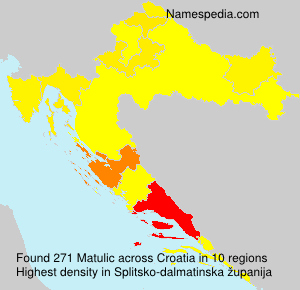 Surname Matulic in Croatia Surname Matulic in Croatia