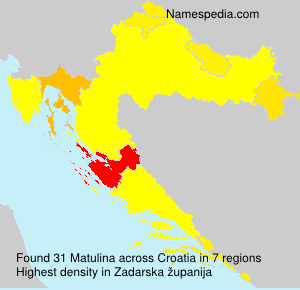 Surname Matulina in Croatia Surname Matulina in Croatia