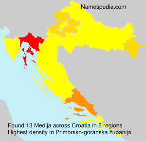 Surname Medija in Croatia Surname Medija in Croatia