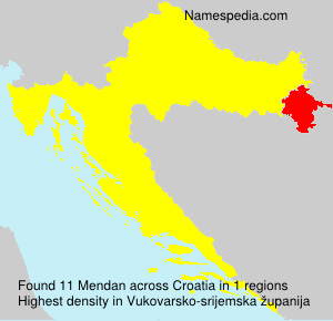 Surname Mendan in Croatia Surname Mendan in Croatia