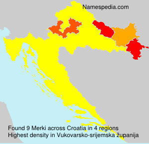 Surname Merki in Croatia Surname Merki in Croatia