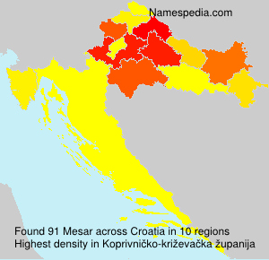 Surname Mesar in Croatia Surname Mesar in Croatia