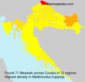 Surname Mesarek in Croatia Surname Mesarek in Croatia
