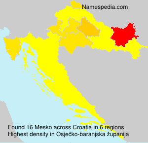 Surname Mesko in Croatia Surname Mesko in Croatia