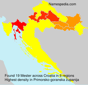 Surname Mester in Croatia Surname Mester in Croatia