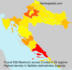 Surname Mestrovic in Croatia Surname Mestrovic in Croatia