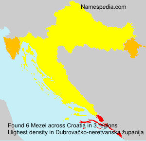 Surname Mezei in Croatia Surname Mezei in Croatia