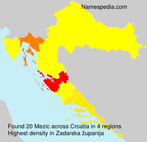 Surname Mezic in Croatia Surname Mezic in Croatia