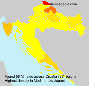 Surname Mihalec in Croatia Surname Mihalec in Croatia