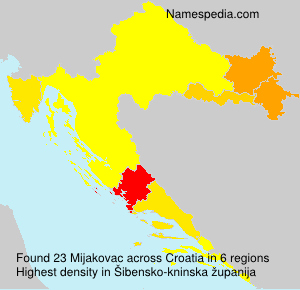 Surname Mijakovac in Croatia Surname Mijakovac in Croatia