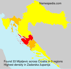 Surname Mijaljevic in Croatia Surname Mijaljevic in Croatia