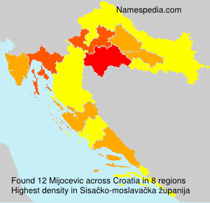 Surname Mijocevic in Croatia Surname Mijocevic in Croatia