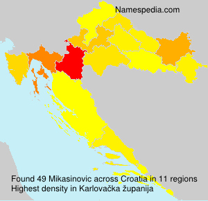 Surname Mikasinovic in Croatia Surname Mikasinovic in Croatia