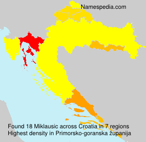 Surname Miklausic in Croatia