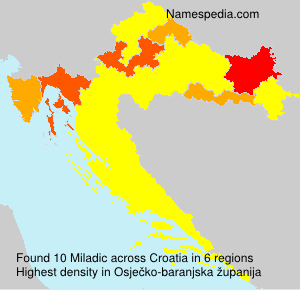 Surname Miladic in Croatia Surname Miladic in Croatia