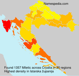 Surname Miletic in Croatia Surname Miletic in Croatia