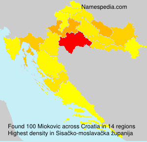 Surname Miokovic in Croatia Surname Miokovic in Croatia