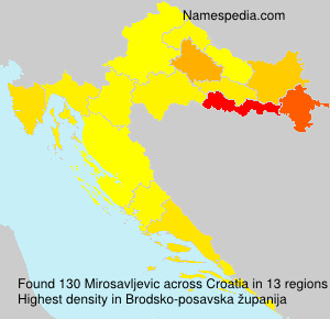 Surname Mirosavljevic in Croatia Surname Mirosavljevic in Croatia