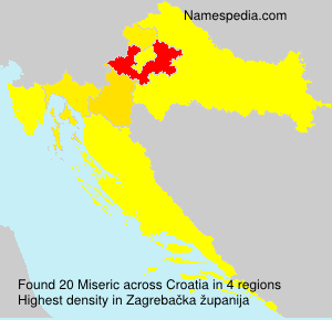 Surname Miseric in Croatia Surname Miseric in Croatia