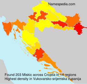Surname Miskic in Croatia Surname Miskic in Croatia