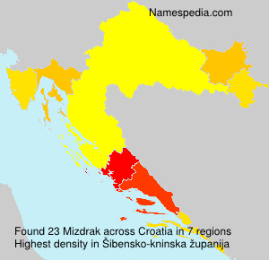 Surname Mizdrak in Croatia