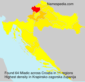 Surname Mladic in Croatia