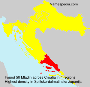Surname Mladin in Croatia