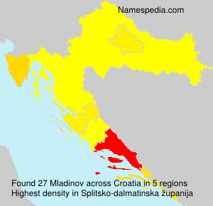 Surname Mladinov in Croatia