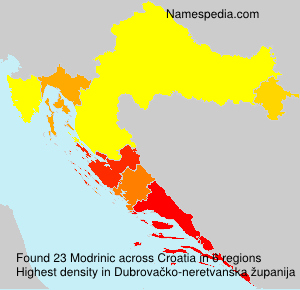 Surname Modrinic in Croatia Surname Modrinic in Croatia