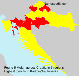 Surname Molan in Croatia Surname Molan in Croatia