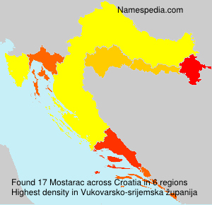 Surname Mostarac in Croatia Surname Mostarac in Croatia