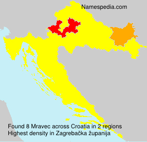 Surname Mravec in Croatia Surname Mravec in Croatia