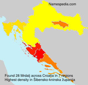 Surname Mrdalj in Croatia Surname Mrdalj in Croatia