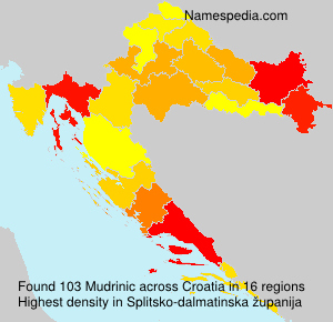 Surname Mudrinic in Croatia Surname Mudrinic in Croatia