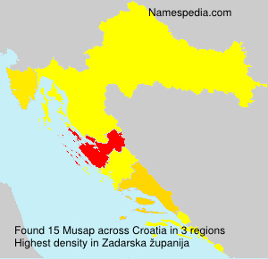 Surname Musap in Croatia Surname Musap in Croatia