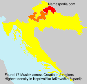 Surname Muslek in Croatia Surname Muslek in Croatia