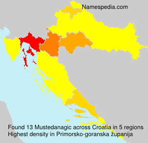 Surname Mustedanagic in Croatia Surname Mustedanagic in Croatia