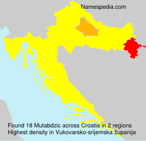 Surname Mutabdzic in Croatia Surname Mutabdzic in Croatia