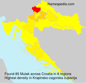 Surname Mutak in Croatia Surname Mutak in Croatia
