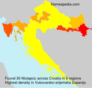 Surname Mutapcic in Croatia Surname Mutapcic in Croatia