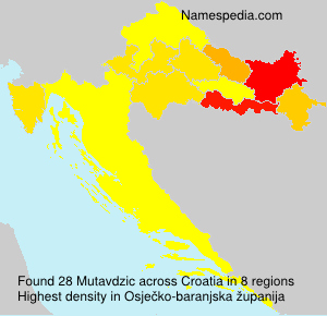 Surname Mutavdzic in Croatia Surname Mutavdzic in Croatia