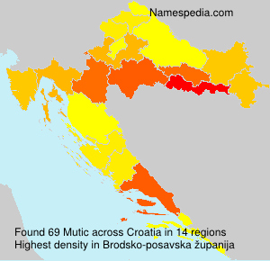 Surname Mutic in Croatia Surname Mutic in Croatia