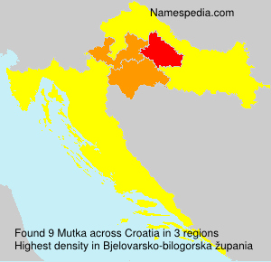 Surname Mutka in Croatia Surname Mutka in Croatia