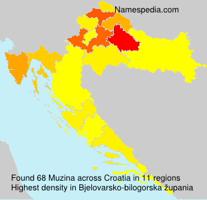 Surname Muzina in Croatia Surname Muzina in Croatia