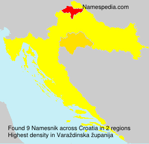 Surname Namesnik in Croatia Surname Namesnik in Croatia